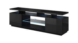 Cama Szafka RTV EVA 180x40x56 czarny/czarny połysk