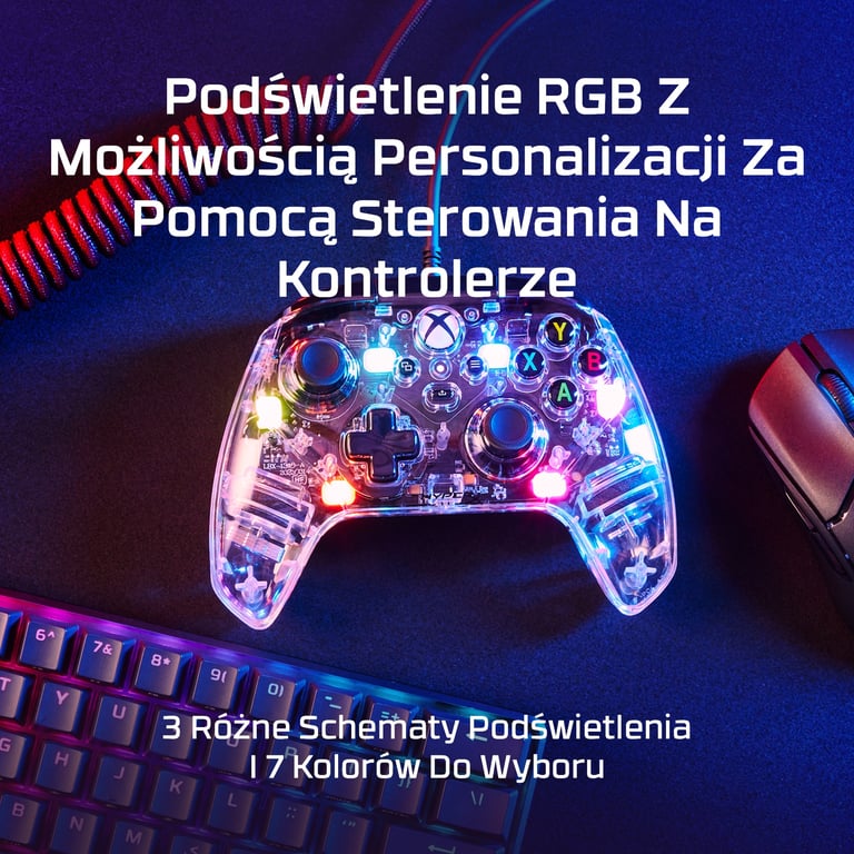 HyperX Clutch Gladiate – przewodowy kontroler do gier z podświetleniem RGB – Xbox