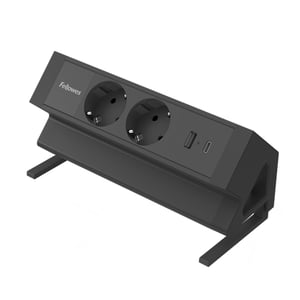 Fellowes 100137182 2-meter Power Strip, 2 Outlets, Indoor, Black