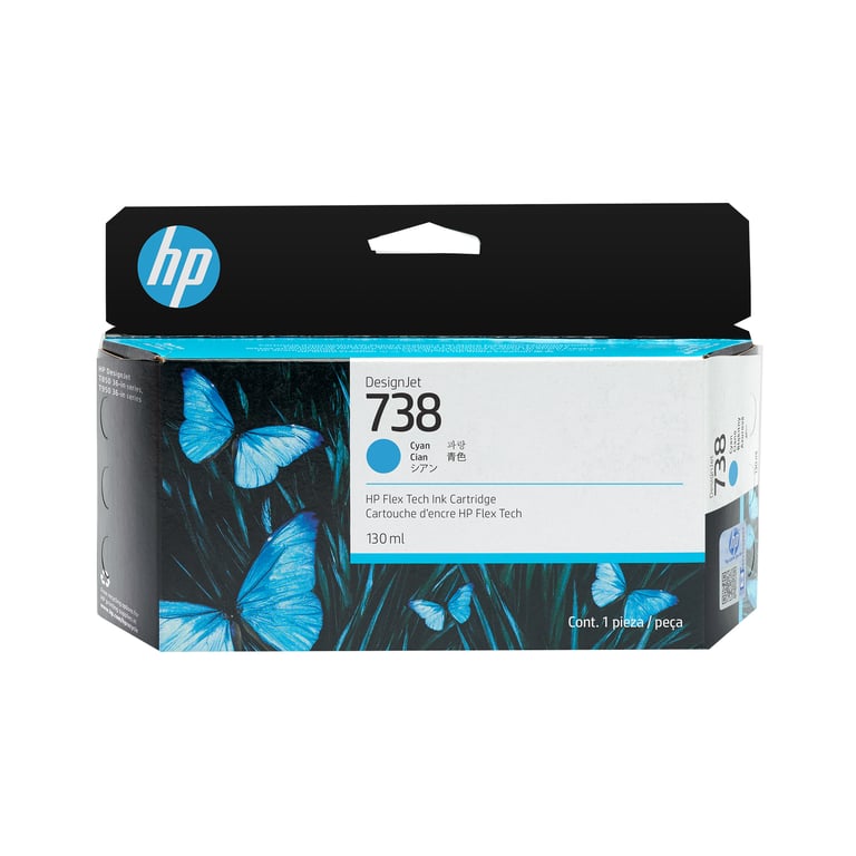 HP Wkład z atramentem błękitnym DesignJet 738 130 ml
