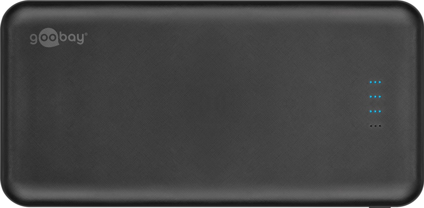 фото Зовнішній акумулятор (павербанк) Goobay 10000mAh Slimline Black (40891)