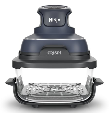 Ninja CRISPi Pojedyńczy 3,8 l 1700 W Frytkownica na gorące powietrze Niebieski, Szary, Przezroczysty