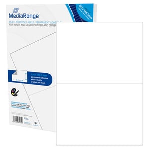 MediaRange MRINK141 självhäftande etiketter, permanent, vita, 100 st.