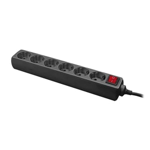 LogiLink LPS202B nätverksfördelare 1,4 m 6 x nätuttag Svart