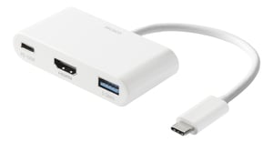 Deltaco USBC-HDMI23 Wired USB 3.2 Gen 1 (3.1 Gen 1) Type-C Docking Station, White