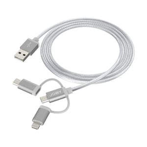Joby JB01818-BWW USB-Kabel USB 2.0 1,2 m USB-A auf USB-C/Micro-USB-B/Lightning 0,48 Gbit/s Grau