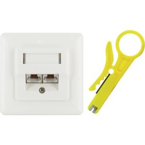 Schwaiger TDU2628532 RJ-45 Electrical Outlet, White