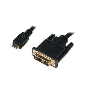 LogiLink Mini-HDMI to DVI-D Male-to-Male 1m Black