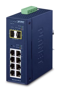 PLANET IP30 Industrial L2/L4 8-Port Managed L2/L4 Gigabit-Ethernet (10/100/1000) Blau
