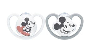 NUK Disney Mickey Mouse Klassisk napp för barn Ortodontisk Silikon Grå, Vit