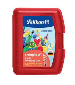 Pelikan Creaplast Modelliermasse 240 g, mehrfarbig, 14 Stück.