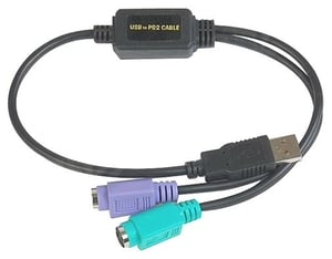 Datalogic ADP-203 Wedge-zu-USB-Adapterkabel PS/2 0,5 m 2x 6-polig Mini-DIN USB A Schwarz