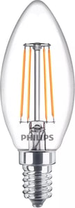 Philips Glühkerze, transparent, 40 W, B35, E14 x 4