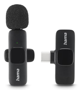 Hama Smart Wireless Schwarzes Lavalier-/Ansteckmikrofon