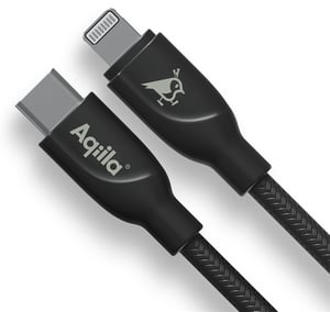 Aqiila Cablebird CB21 kabel USB USB 2.0 1 m Lightning USB C Czarny