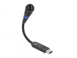 DeLOCK USB Desk Microphone with Gooseneck Arm and Mute Button