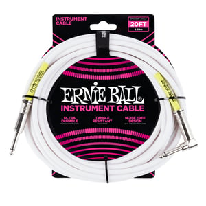 Ernie Ball P06047 kabel audio 6,09 m 6.35mm Biały