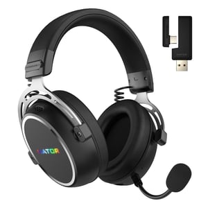 HATOR Hypergang 3 Wireless Gaming-Headset mit Kopfbügel, USB Typ C / USB Typ A, Bluetooth, schwarz