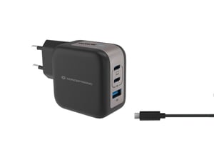 Conceptronic ALTHEA17B Ladegerät für mobile Geräte, universell, schwarz, Wechselstrom, Schnellladung, intern
