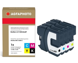 AgfaPhoto LC980/1100 nabój z tuszem 4 szt. Zamiennik Standardowa wydajność Czarny, Cyjan, Purpurowy, Żółty