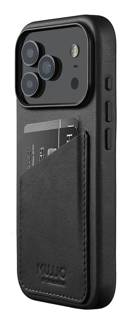 Mujjo MUJJO-CL-062-BK pokrowiec na telefon komórkowy 16 cm (6.3") Z klapką Czarny
