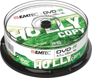 Emtec ECOVR472516CB 4.7 GB DVD-R discs, 25-pack