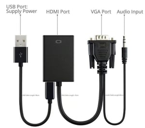 Microconnect VGAHDMI kabel VGA 0,15 m VGA (D-Sub) Czarny