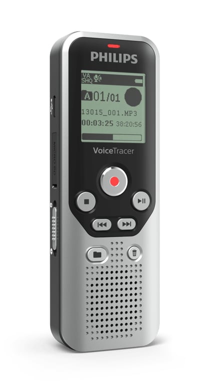 Philips DVT1250 dyktafon Pamięć wewnętrzna i karty pamięci flash Czarny, Szary