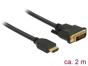DeLOCK 85654 2 m HDMI Type A (Standard) to DVI Cable Adapter, Black