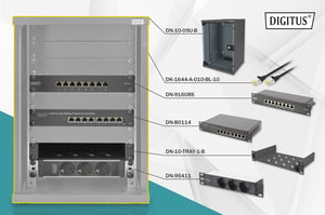 Digitus nätverksskåp 254 mm (10") – 9U, 312 x 300 mm (bredd x djup)