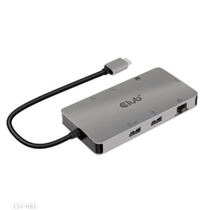 CLUB3D CSV-1593 USB 3.2 Gen 1 (3.1 Gen 1) Type-C-hubbar och koncentratorer 16200 Mbit/s Metallisk