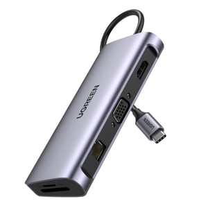 Ugreen 80133 USB 3.2 Gen 1 (3.1 Gen 1) Type-C-hubbar och koncentratorer 5000 Mbit/s Grå