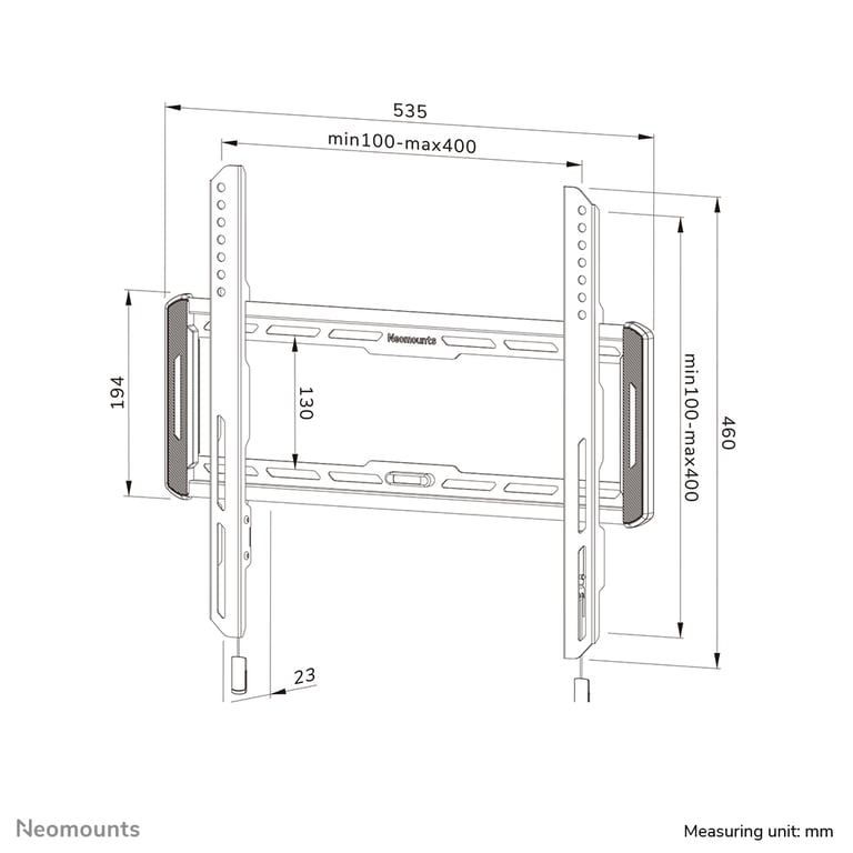 Neomounts WL30-550BL14 uchwyt do telewizorów 190,5 cm (75") Czarny