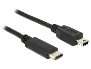 DeLOCK 83603 kabel USB USB 2.0 1 m USB C Mini-USB B 0,48 Gbit/s Czarny
