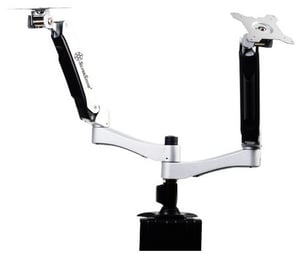 Silverstone SST-ARM22SC Monitor Arm / Stand, 61 cm (24"), Desk Mount, Silver