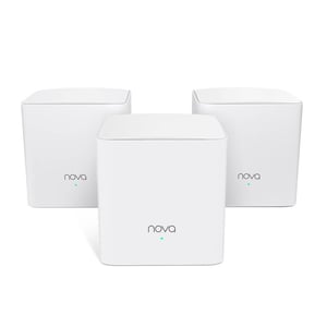Tenda NOVA MW5G (3-pack) Wi-Fi-nätverkssystem med dubbla frekvensband (2,4 GHz/5 GHz), Wi-Fi 5 (802.11ac), vitt, 2 stycken för inomhusbruk