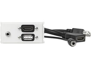 Vivolink WI221281 HDMI + USB-A + 3.5mm Power Outlet, White