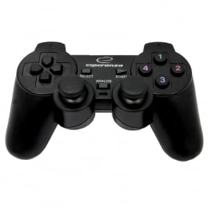 Esperanza EG106 spelkontroll, svart, USB 2.0, joystick, analog/digital, PC, PlayStation 2, PlayStation 3