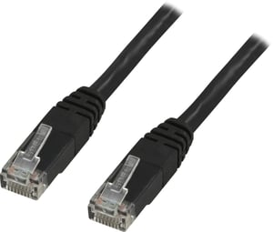 Deltaco TP-60S Network Cable, Black, 0.5 m, Cat6