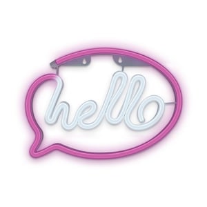 Forever Light Neon LED Light HELLO pink white Bat + USB FLNE15 Lekka ozdoba