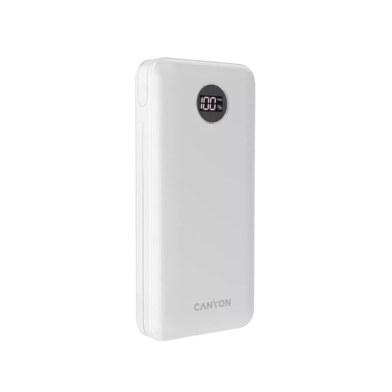 фото Зовнішній акумулятор (павербанк) Canyon PB-2002 20000mAh White (CNE-CPB2002W)