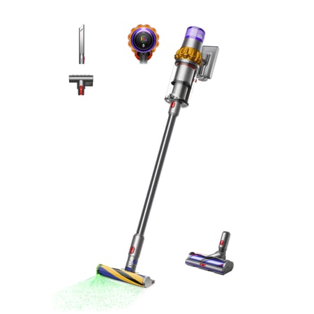 Dyson V15 Detect Absolute Odkurzacz stojący 2 w 1 Bateria Suchy HEPA Bez worka 0,77 l Stal nierdzewna