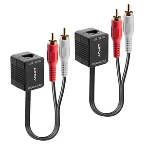 Lindy 70460 AV-Verlängerungskabel AV-Sender Schwarz, Rot, Weiß