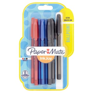 Papermate InkJoy 100 ST Czarny, Niebieski, Czerwony Długopis Średni 8 szt.