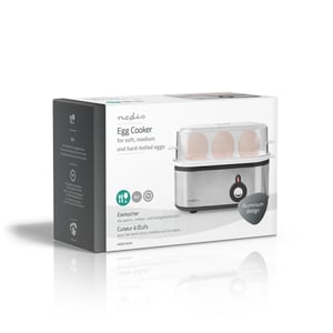 Nedis KAEB120EAL jajowar 3 jaj. 210 W Aluminium, Czarny, Przezroczysty
