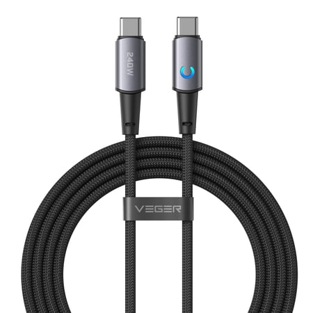 VEGER CC2-ZSD kabel USB USB 2.0 1,5 m USB C 0,48 Gbit/s 240 W Czarny