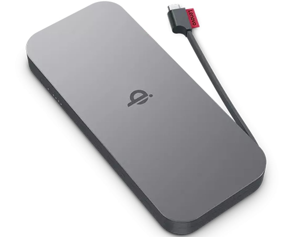Lenovo GO Litowo-polimerowy (LiPo) 10000 mAh Bezprzewodowe ładowanie Szary