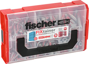Fischer 535968 Aufbewahrungsbox, rechteckig, schwarz, rot, transparent