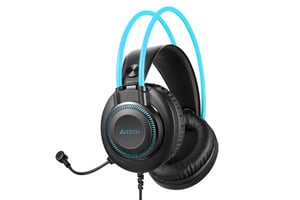 A4Tech Fstyler FH200i Wired Headset with Headband for Office/Call Center Use—Black, Blue