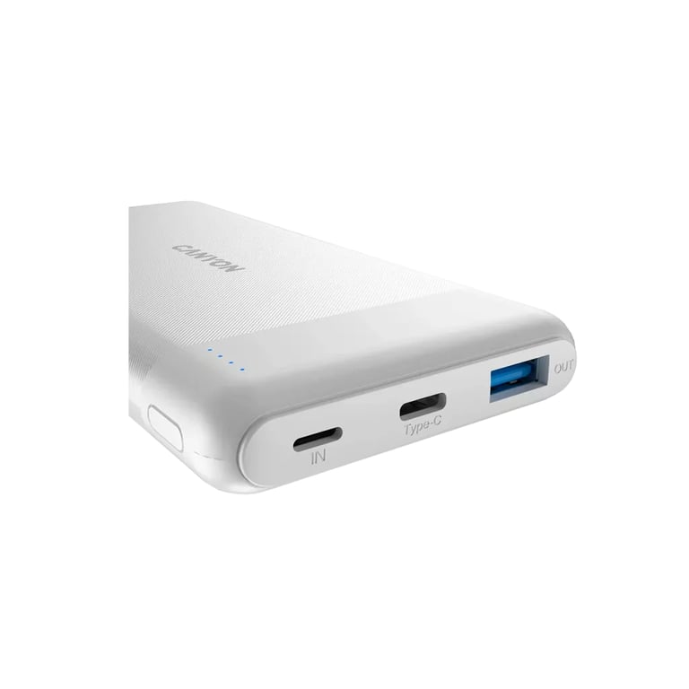 фото Зовнішній акумулятор (павербанк) Canyon PB-109 10000mAh White (CNE-CPB1009W)